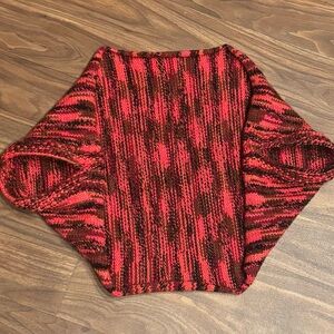 Marled Red and Brown Knit Shrug